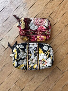 2 ! Vera Bradley Quilted Floral Cosmetic Pouches, bags